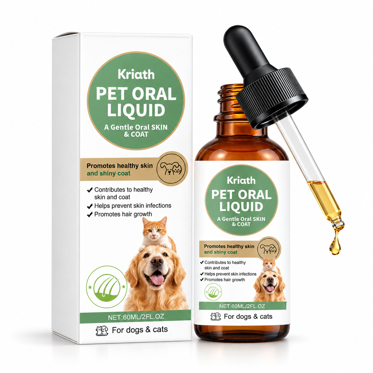 Kriath Pet Oral Liquid for Skin & Coat