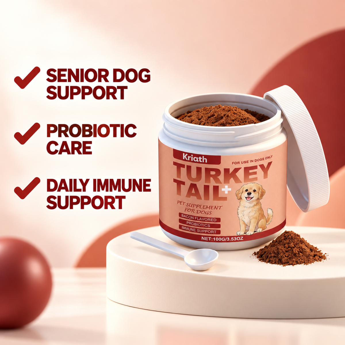 Kriath Turkey Tail Mushroom Powder for Dogs