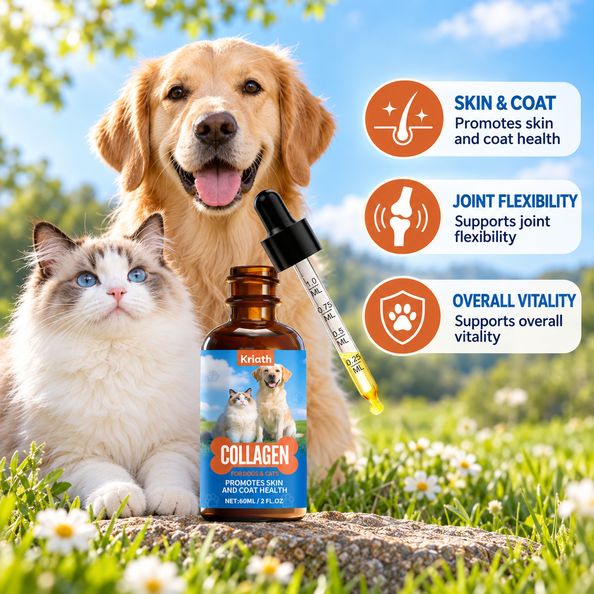 Kriath Collagen Liquid for Dogs & Cats