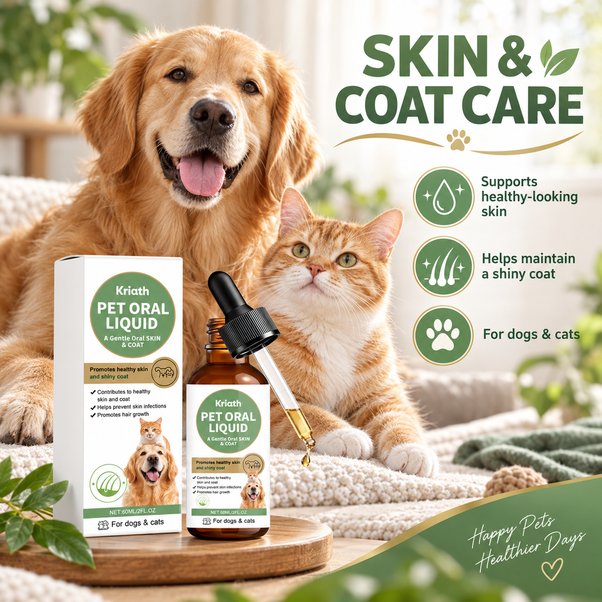 Kriath Pet Oral Liquid for Skin & Coat