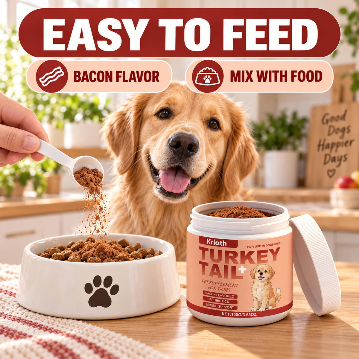Kriath Turkey Tail Mushroom Powder for Dogs