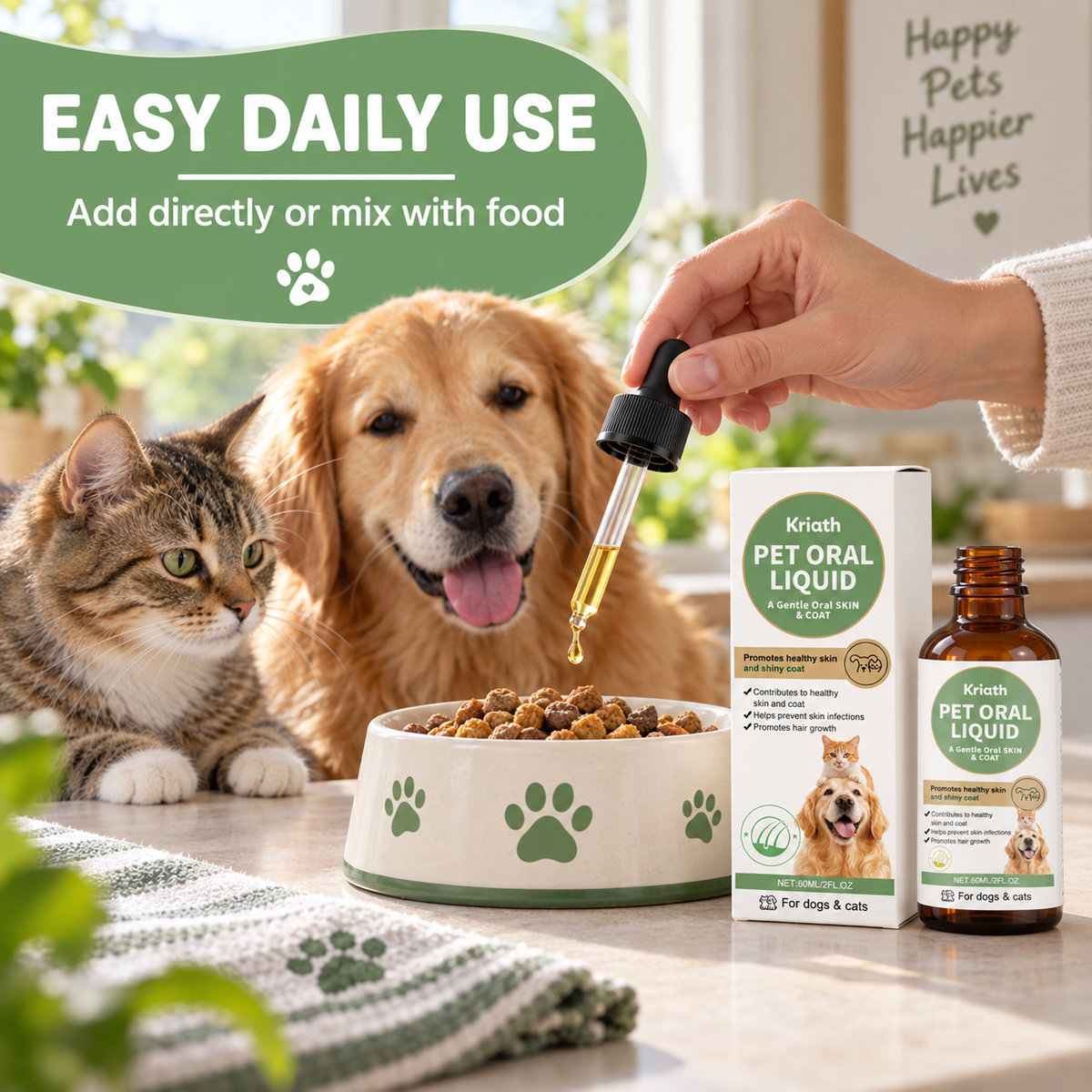 Kriath Pet Oral Liquid for Skin & Coat