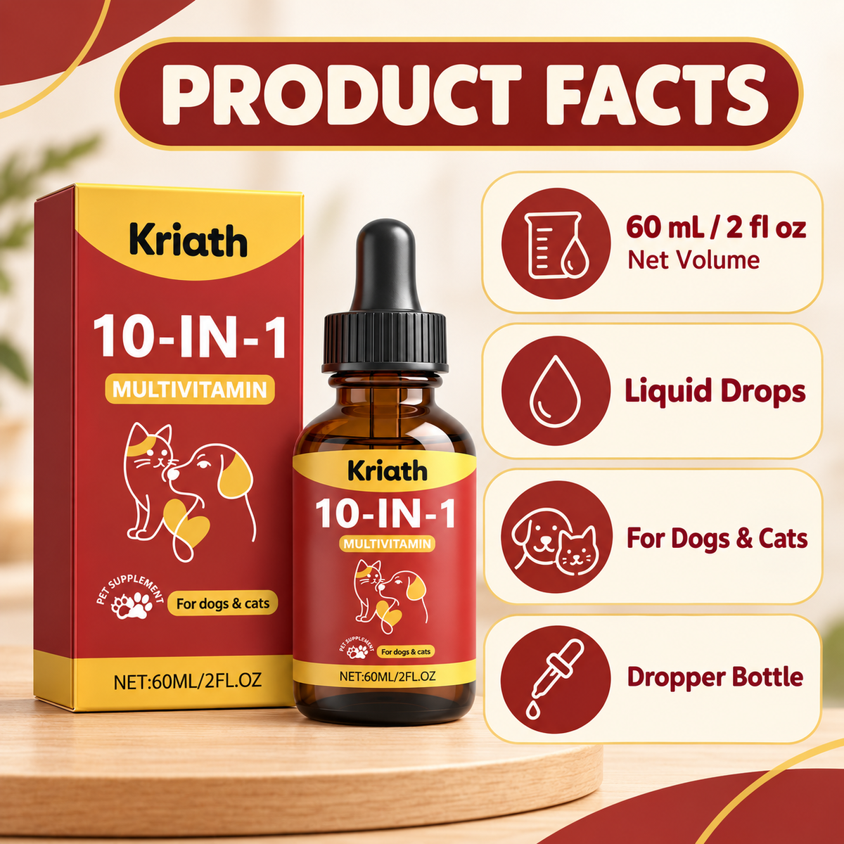 10-in-1 Multivitamin Liquid for Dogs & Cats
