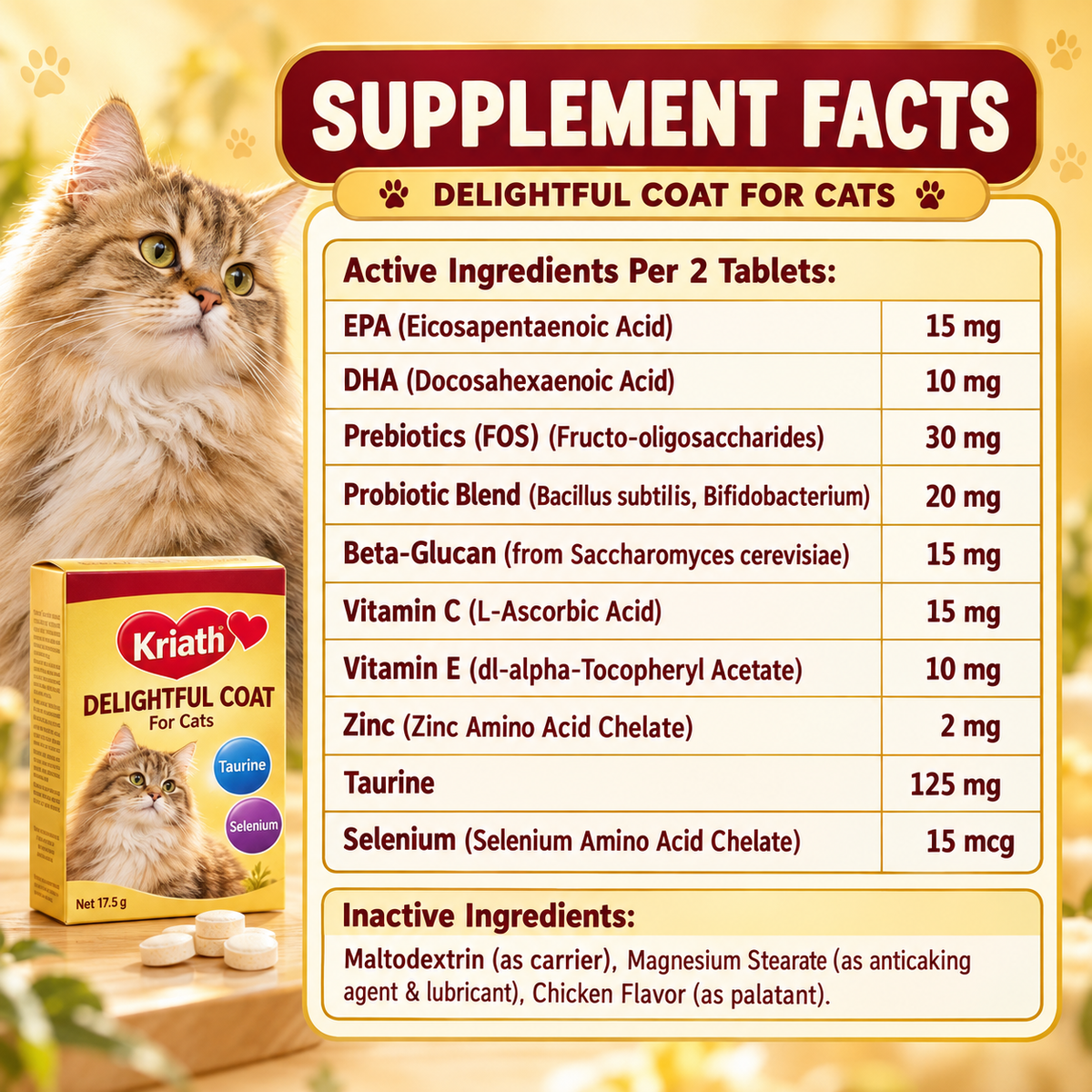 Delightful Coat Skin & Coat Tablets for Cats