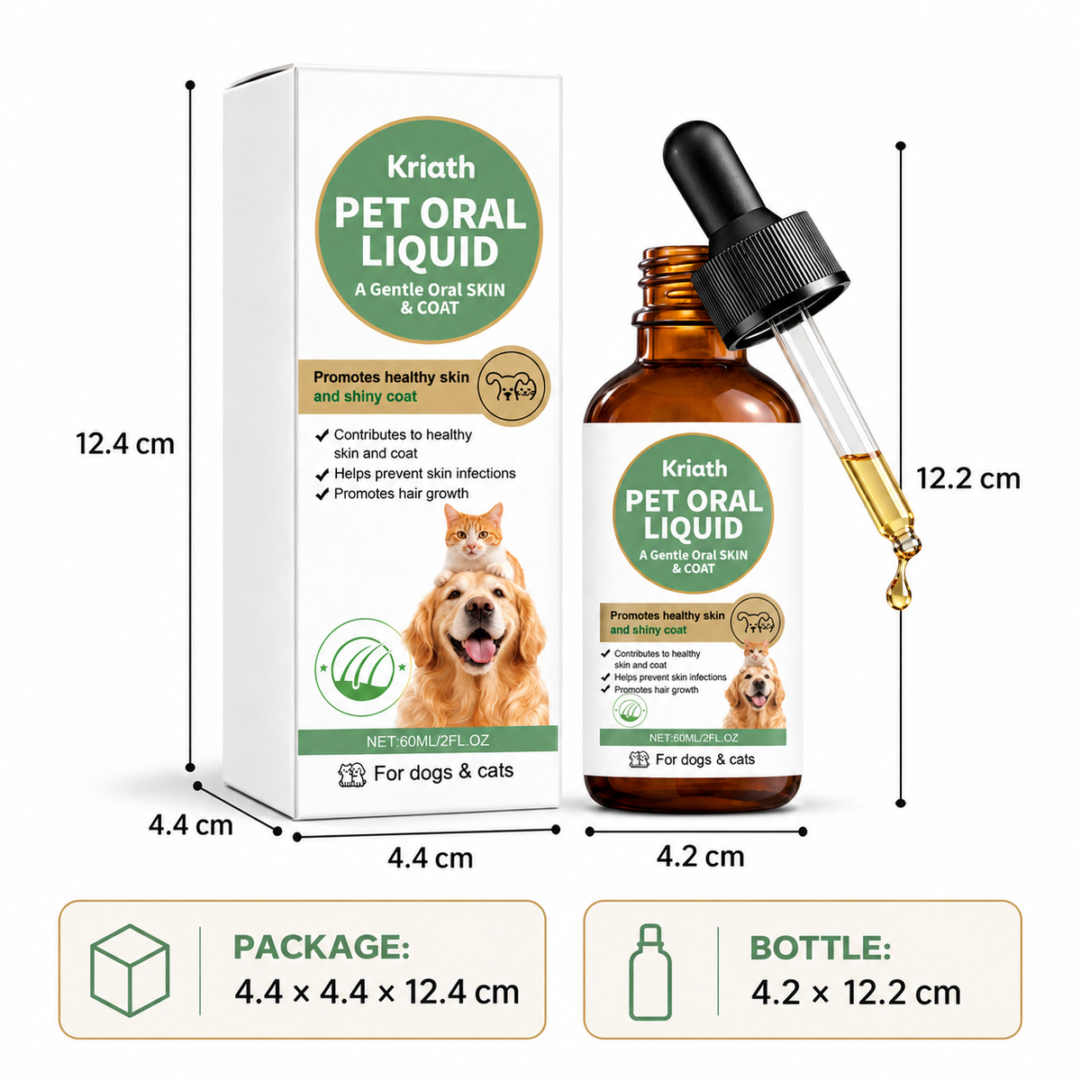 Kriath Pet Oral Liquid for Skin & Coat