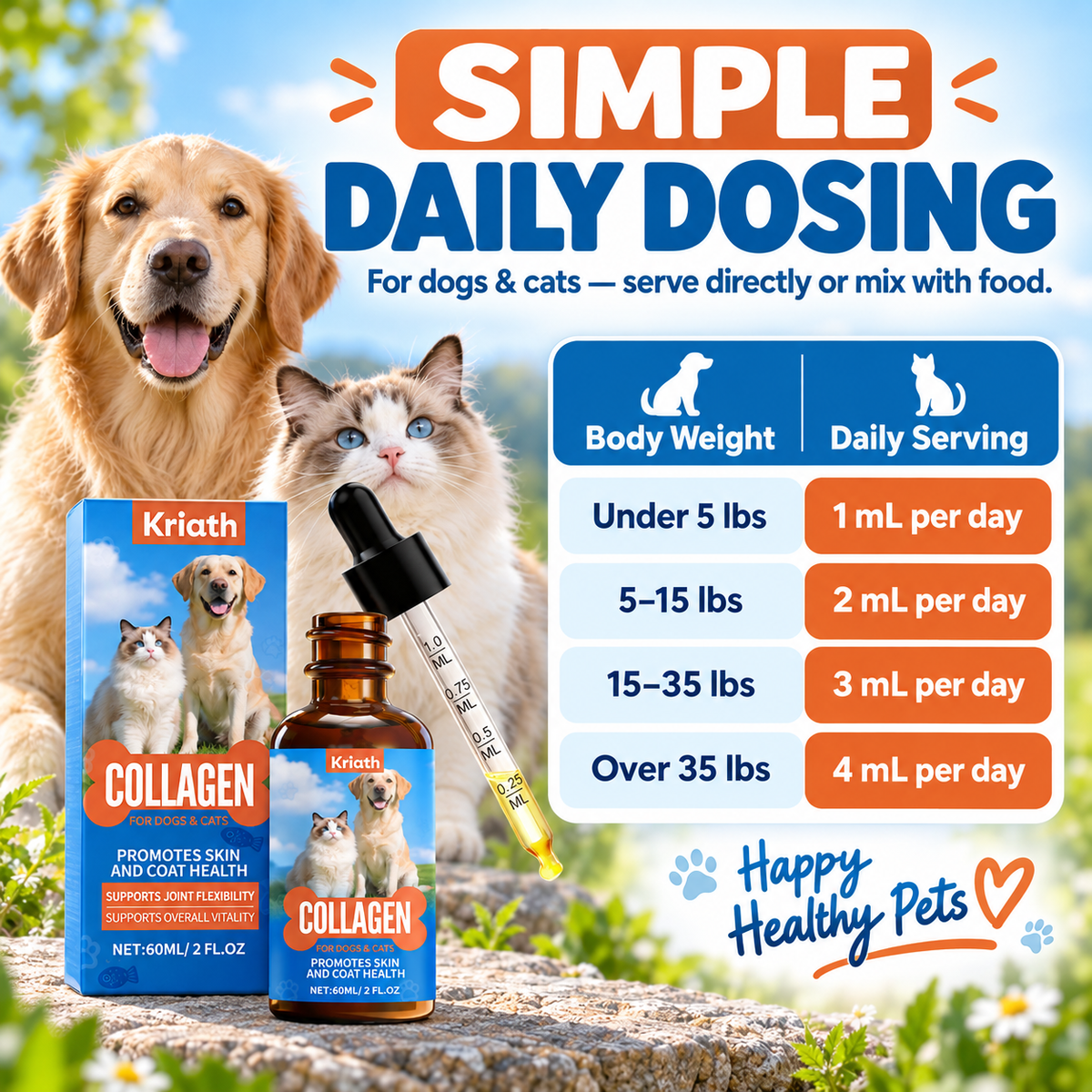 Kriath Collagen Liquid for Dogs & Cats