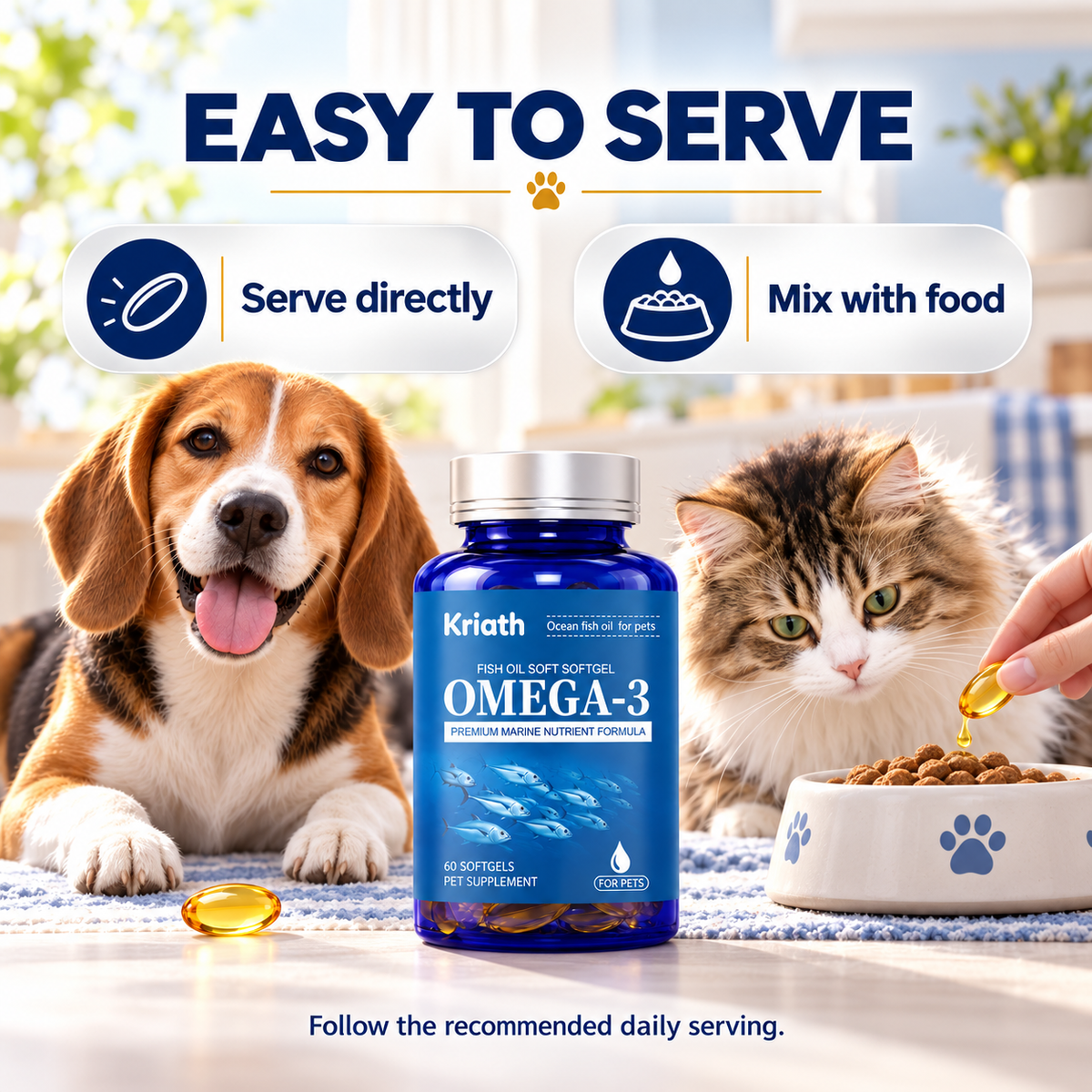 Omega-3 Fish Oil Softgels for Dogs & Cats