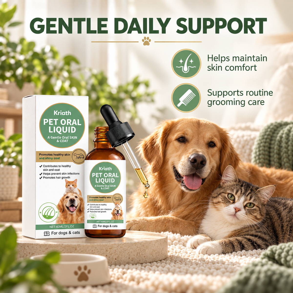 Kriath Pet Oral Liquid for Skin & Coat