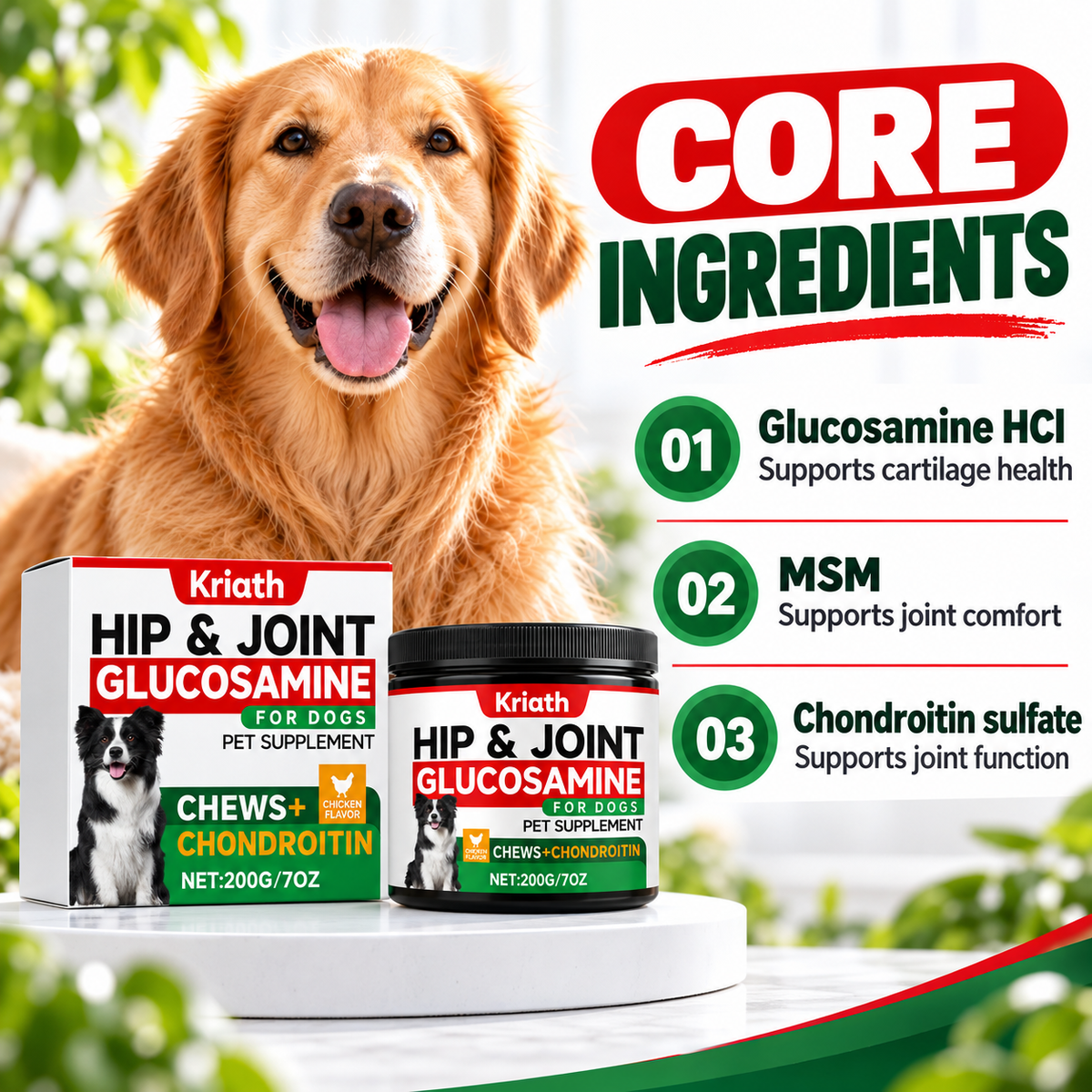 Hip & Joint Glucosamine Chews for Dogs