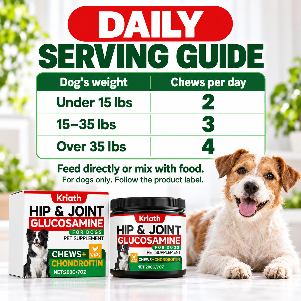 Hip & Joint Glucosamine Chews for Dogs