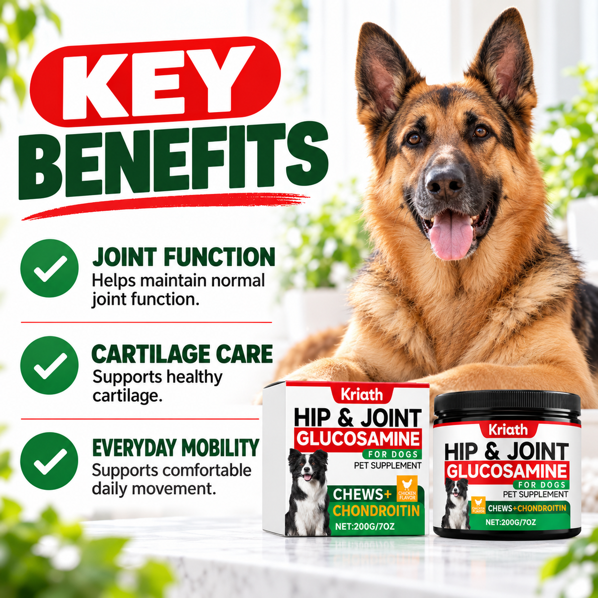 Hip & Joint Glucosamine Chews for Dogs