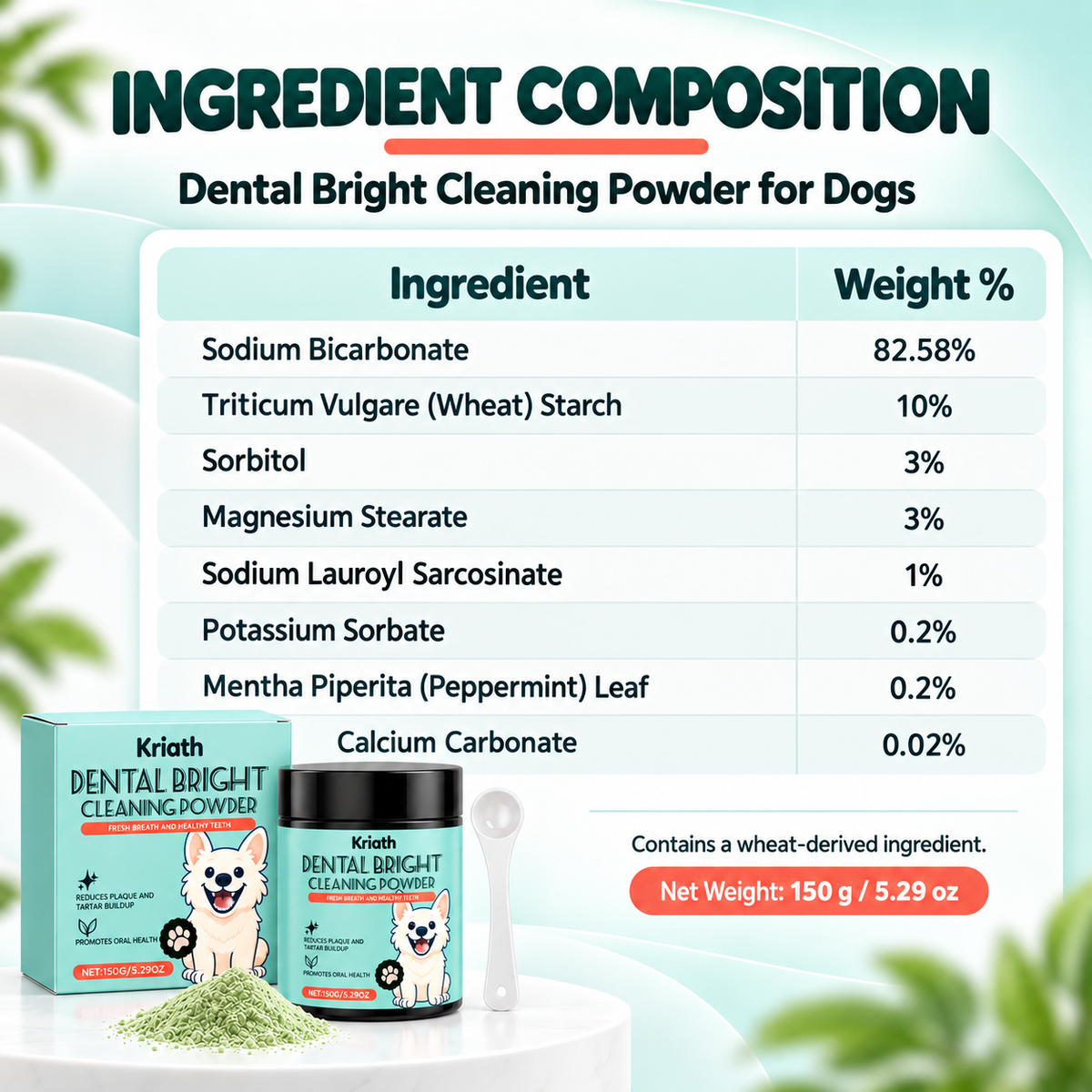 Dental Bright Cleaning Powder for Dogs